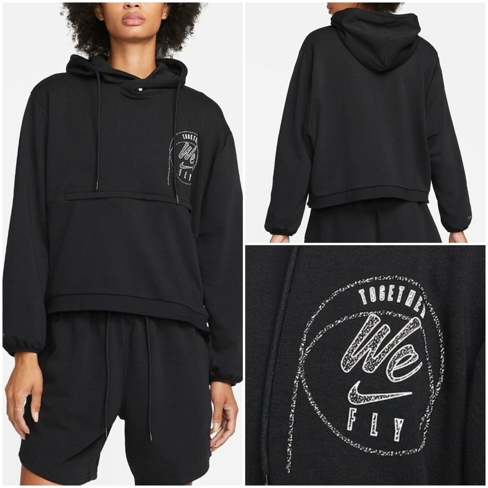 Nike Basketball Together We Fly Black Cropped Hoodie